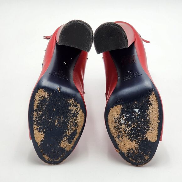 Tommy Hilfiger Metallic Stars Peep Toe Booties Red Pink Blue Gold Size 37 - Picture 7 of 8